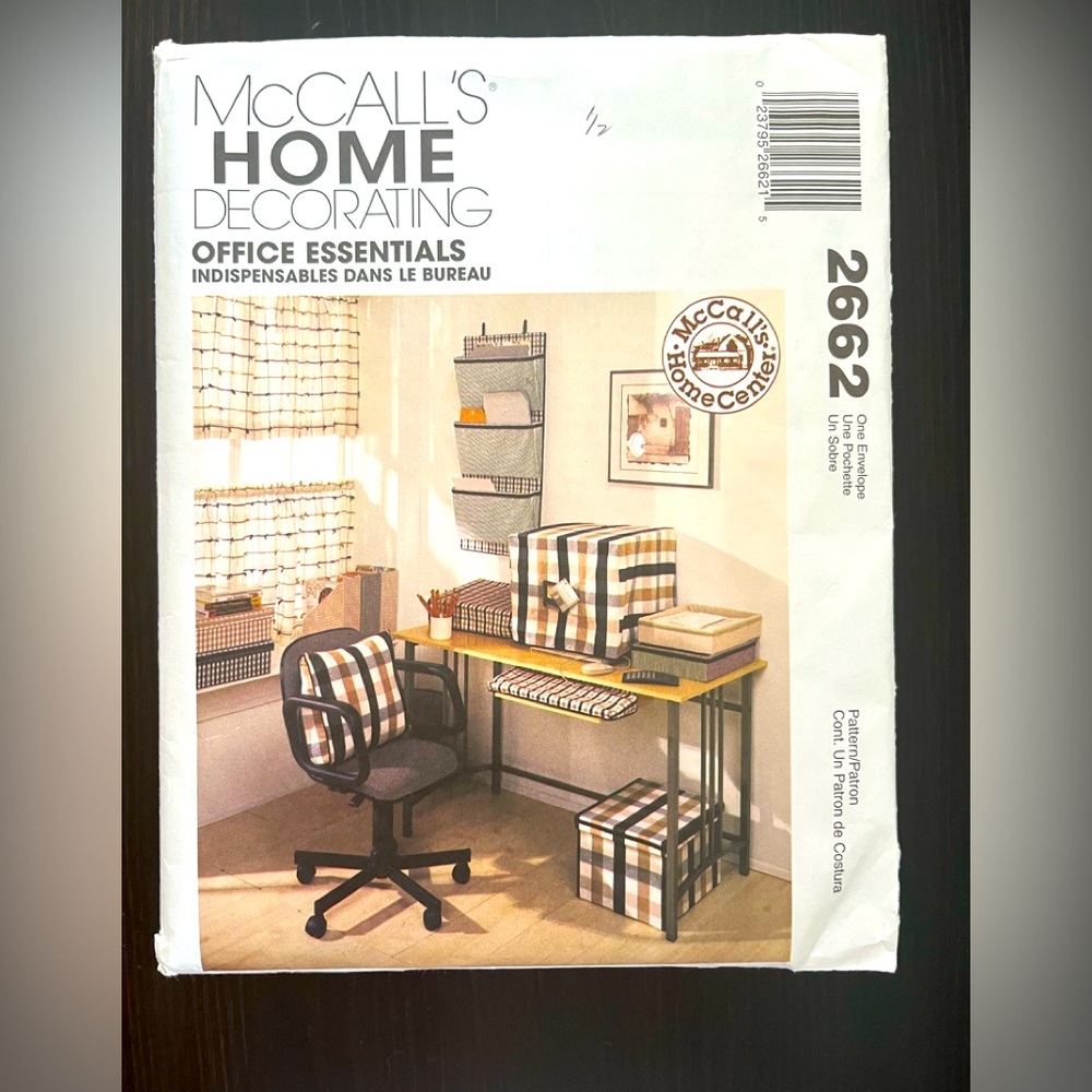 McCall’s Home Decorating Pattern 2662, uncut